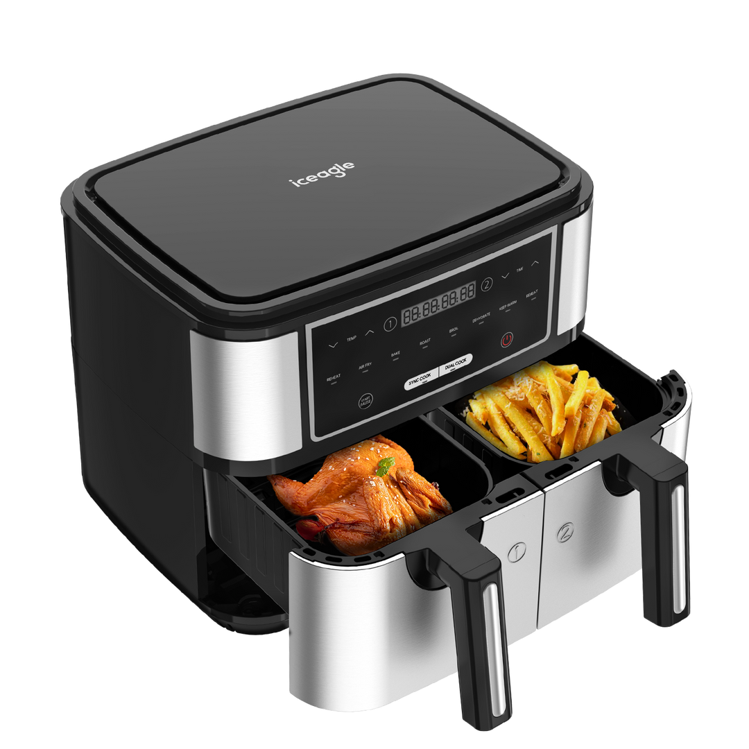 Iceagle Double zone Friteuse à air chaud AF5515D 10L 2600W