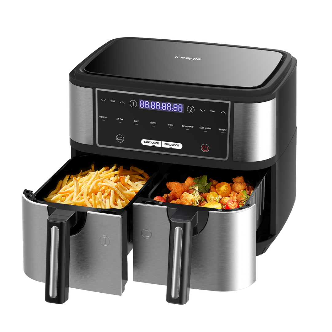 Iceagle Double zone Friteuse à air chaud AF5515D 10L 2600W