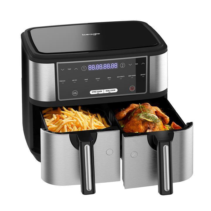 Iceagle Double zone Friteuse à air chaud AF5515D 10L 2600W