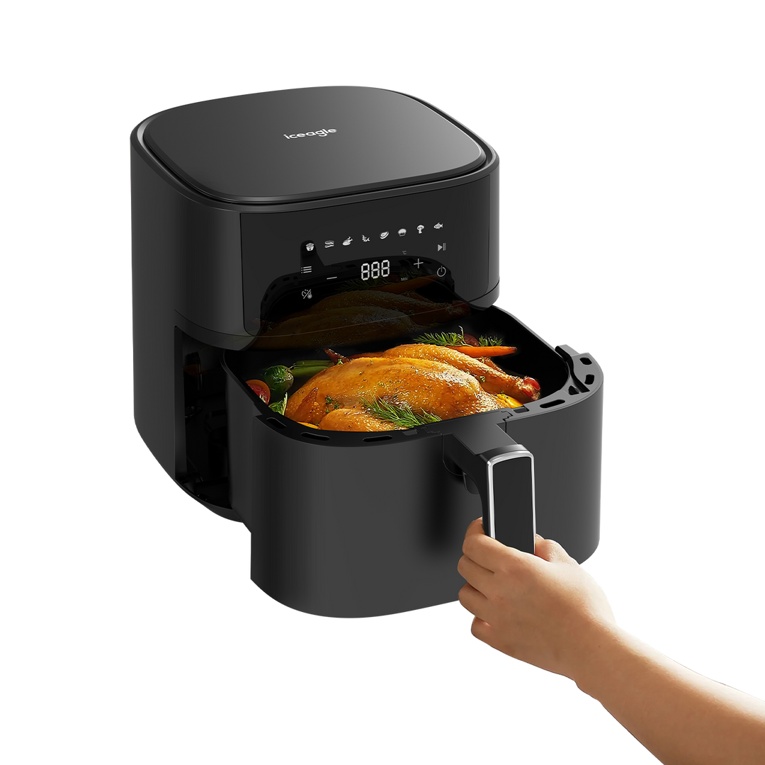 Iceagle Friteuse à Air Sans Huile 6.5L Air Fryer avec 8 Programmes
