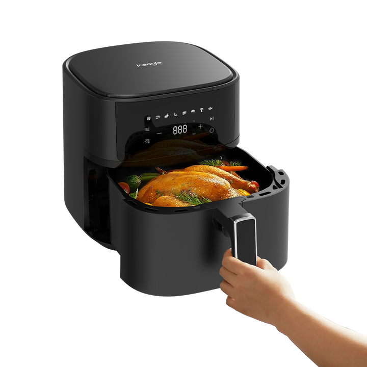 Iceagle Friteuse à Air Sans Huile 6.5L Air Fryer avec 8 Programmes