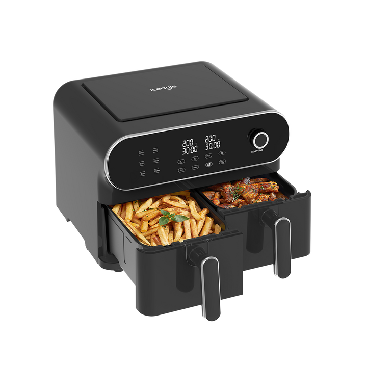 Iceagle Double zone Friteuse à air chaud AFT11001A 11L, 2 x 5, 1700 watt